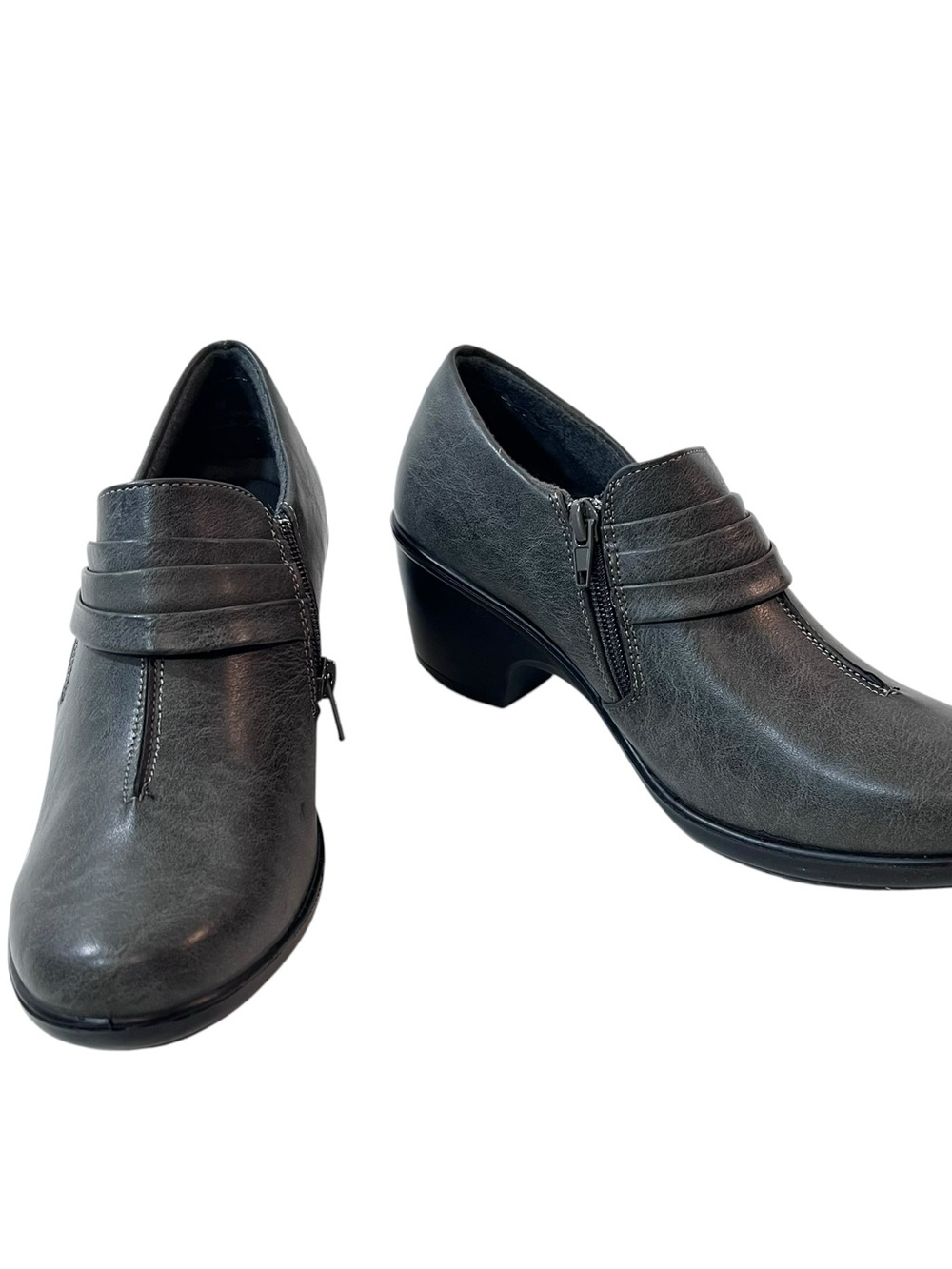 Easy Street Easy Motion Graham Slip On Heeled Loafers Womens Size 7.5 New Gray